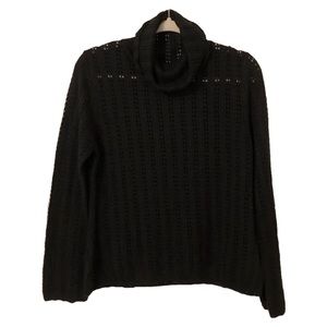 Black Knit Turtleneck Sweater